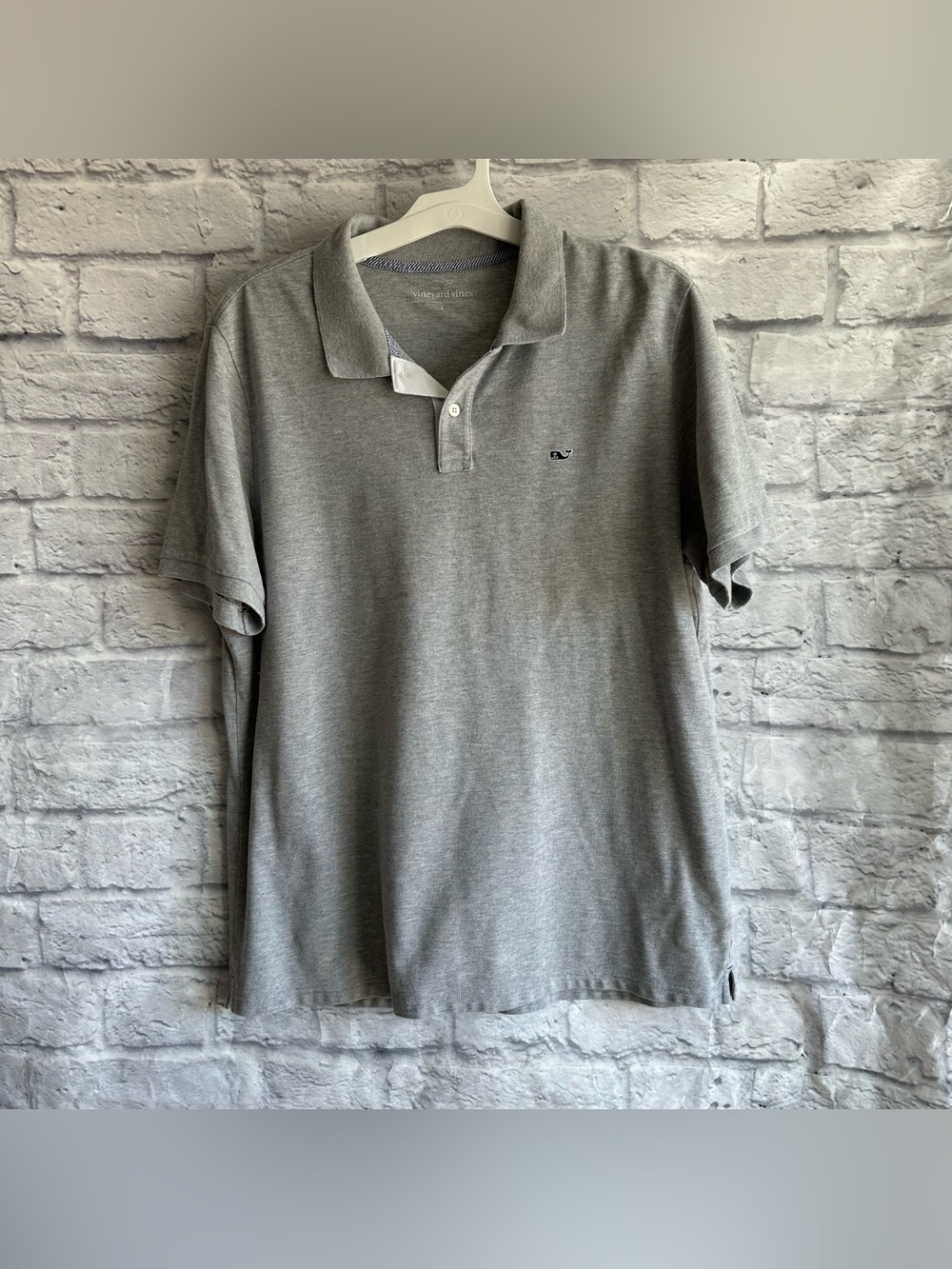 PREOWNED VINEYARD VINES GREY MENS POLO SHIRT SIZE L